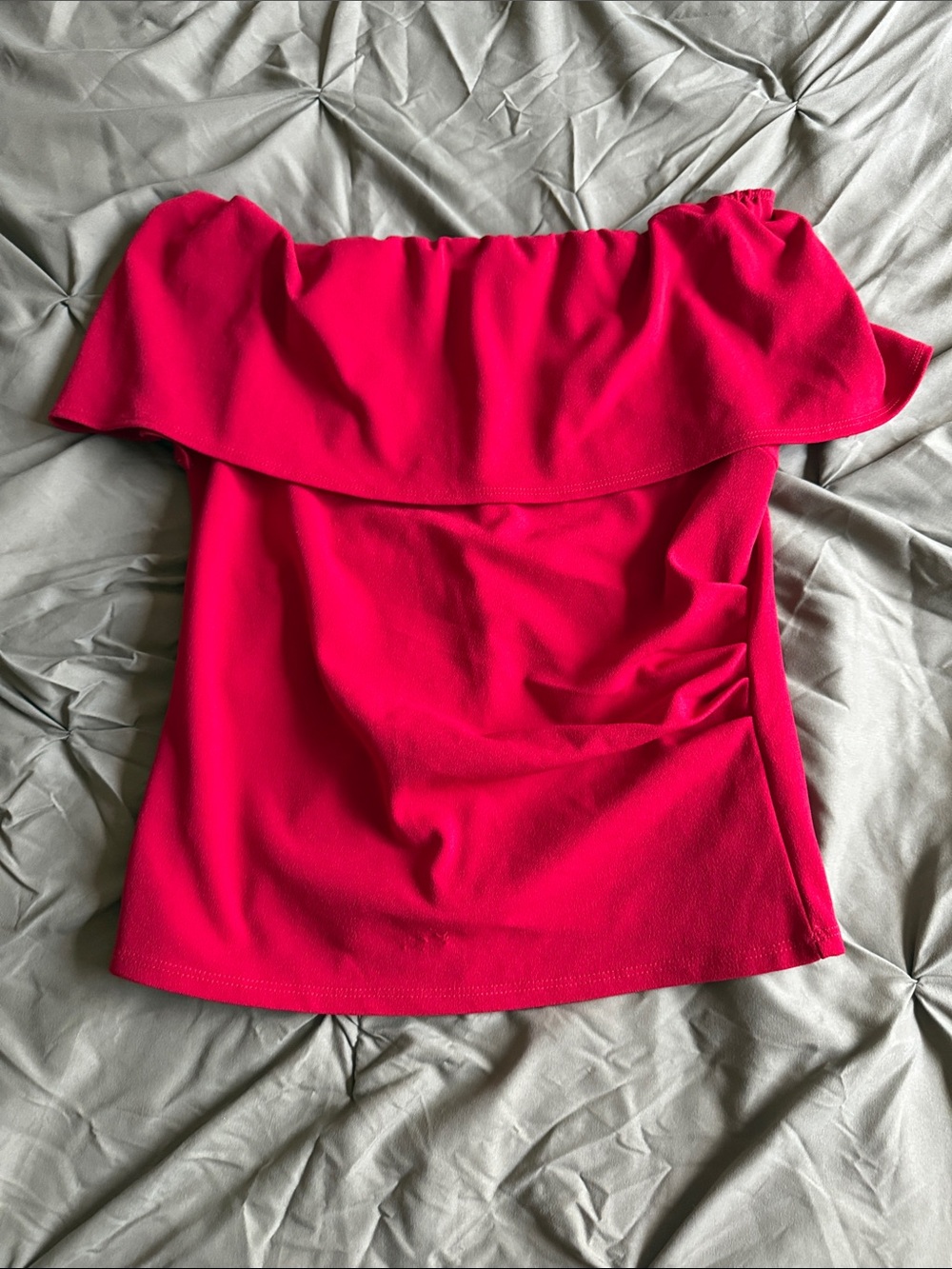 Express Hot Pink Off-Shoulder Ruffle Camisole